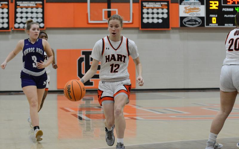 Pictured right is junior guard Madison McLane.
