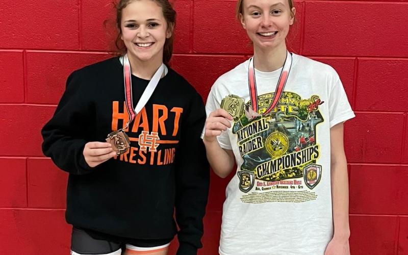 Kaiyln Bowers pictured right placed third as Lexie VanMeter placed first this past Saturday at the Currahee Ladies Tournament at Stephens County High School.