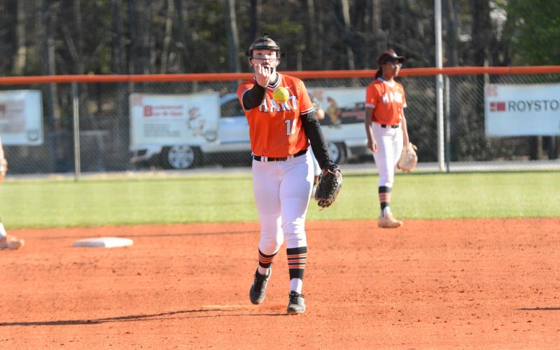 Junior pitcher Gracie Cook took the mound against Cherokee in the 18-3 loss on April 12.