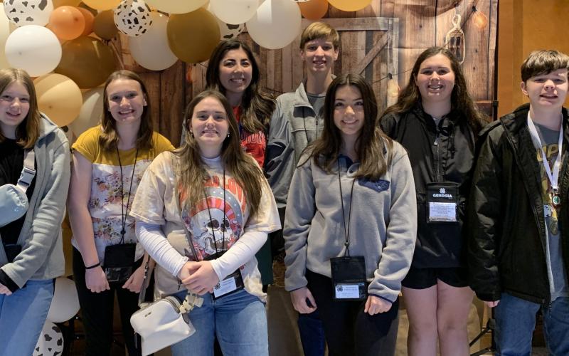 Hart County 4-H’ers pictured (front row, L-R) include Alexandria LeBar, Adrianna Pennington, Katie Rae Sanders, Landry Wheless, Emma Shiflet and Eli Alewine; (back row, L-R) Lexie Wheless and Tyler Bowers.