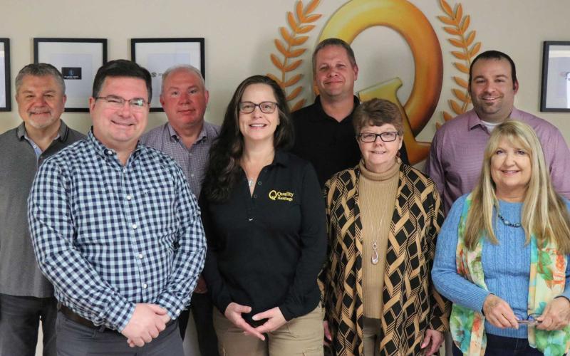 Members of the Redline Plastics leadership team were on hand at Quality Holdings to introduce themselves to their new team. Pictured (L-R) Frank Youngblood (CFO of Quality Holdings), Andre Ferreira (Director of Operations Quality Holdings), Jeff Thomas (CEO/President of Quality Holdings) Virginia Winter (Senior Buyer Quality Holdings), Jon Van Ess (Director of Operations for Redline Plastics) Karen Beasley (HR Manager for Quality Holdings), Nick Murray (President of Redline Plastics) and Robin Breeden.