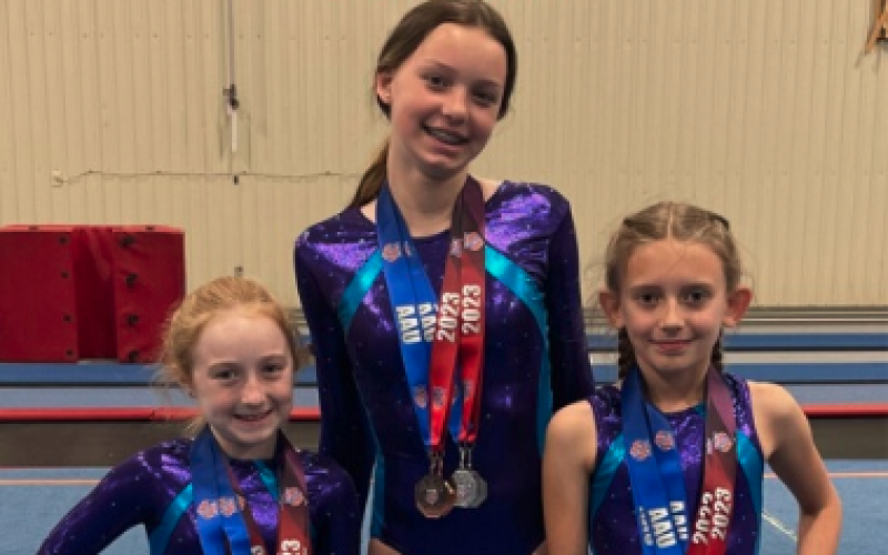 Pictured from left to right is Tristyn Thompson, Julianne Bond, EmmaKale Garland who earned silver.