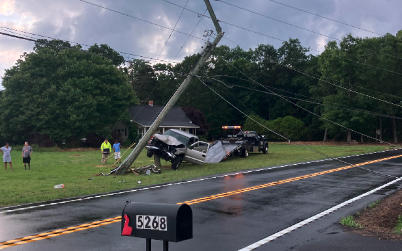 A crash on Reed Creek Highway left the Reed Creek community without power for nearly six hours on Mother’s Day.
