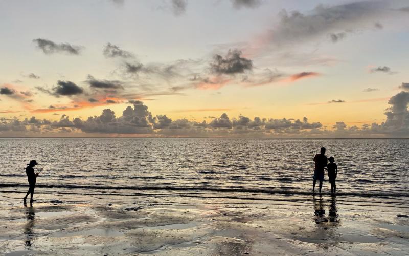 Our family—all 16 of us—love basking in the natural wonders of Georgia’s outdoors. Sunrise on the coast of the Golden Isles is a special time of day. And it’s an extra special time for our son, Alan, to take his sons, William and Fenn, fishing in the surf of Cumberland Island. As soon as all eight of our grandchildren could walk, they were holding fishing poles.