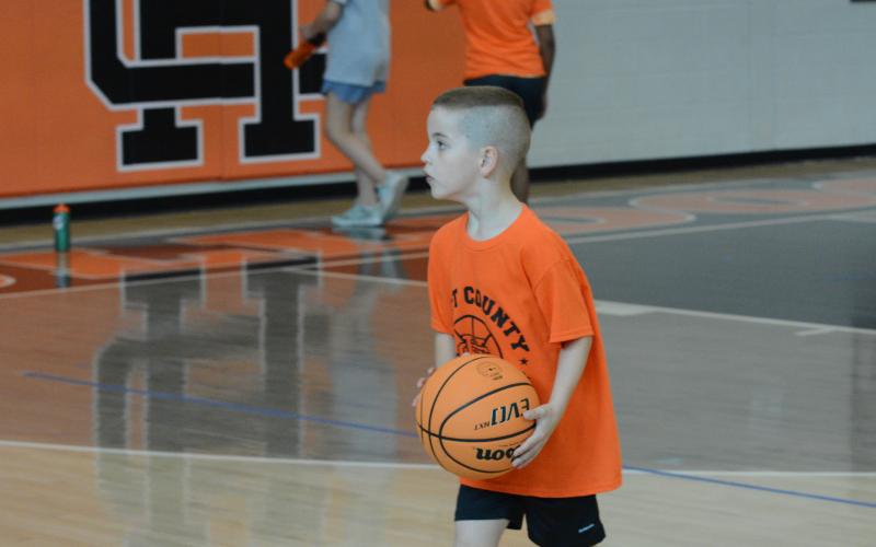 Austin Weathers was the runner-up in the free throw competition for his age group at the Hart County High School Basketball camp from Tuesday, May 30 to Thursday, June 1.