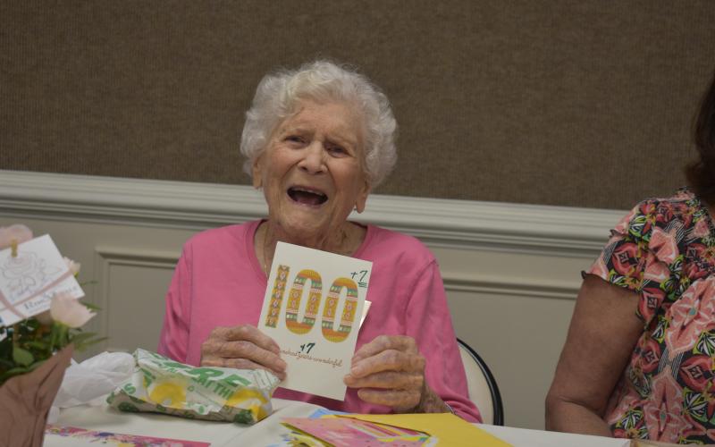 Doris Mahannah will celebrate her 107th birthday this weekend. The Hartwell citizen is still loving life at 107 as she works with the Tiny Stitches organization in order to make and donate items to newborns across North Georgia.