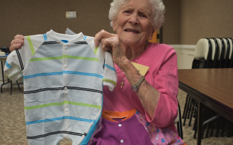 Doris Mahannah will celebrate her 107th birthday this weekend. The Hartwell citizen is still loving life at 107 as she works with the Tiny Stitches organization in order to make and donate items to newborns across North Georgia.