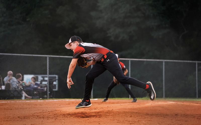 Pictured is Townes Anderson throwing a fastball for a strike.