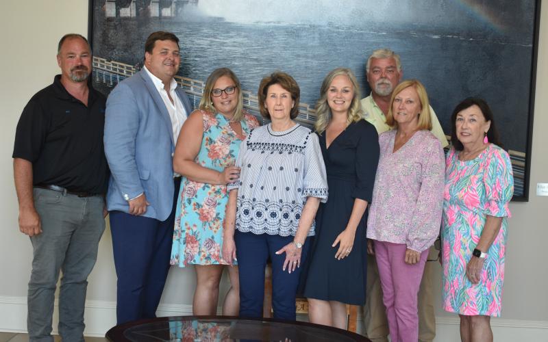 Pictured are (L-R) Ken Lystiuk, Jon Herschell, Leann Long, Elaine Heaton, Candace Jordan, Dennis White, Sue Poole and Harriet Hodgkin.