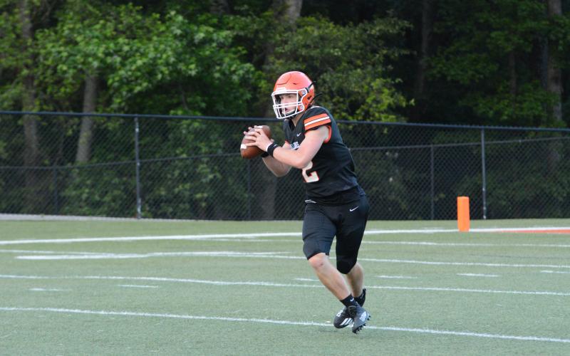 Senior quarterbacks Jashon Gaines and Kip Phillips (pictured) will continue to battle it out at the quarterback position as the Dogs are counting down the days until kickoff on Aug. 18 as they host their rival Elbert County, with kickoff at 7:30 p.m.