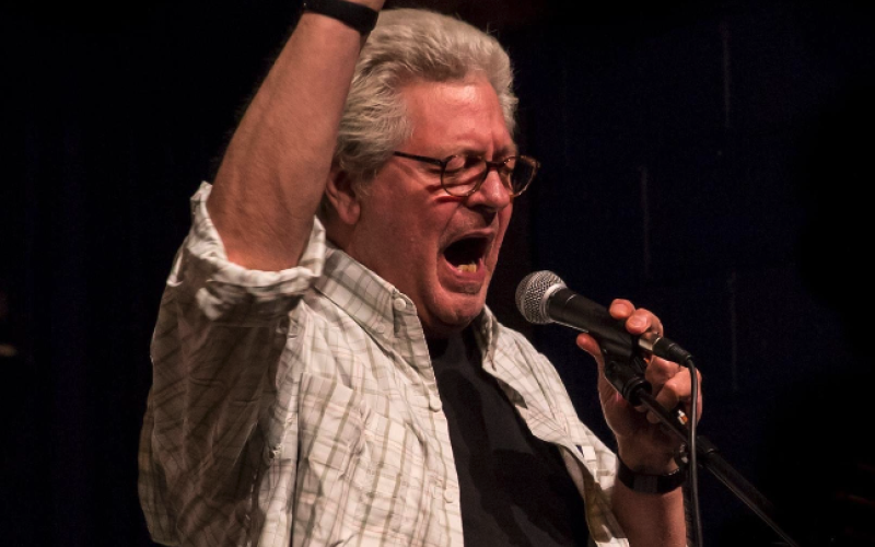 Gordon singing at High Cotton Music Hall.