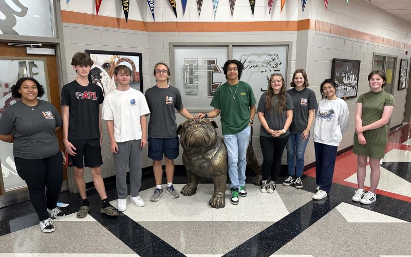 Hart County High School students, who received national academic honors during the 2022-2023 school year, from left to right, Jada Phelps, Jackson Daniel, Joshua Fleming, Cayson Fechner, Gael Albarran, Abigail Luney, Adeline McCurley, Catherine Nguyen, and Macy Robinson (Not pictured: Isabella Chitwood).