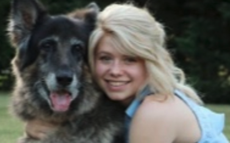 Jennifer Cobb and dog Abby Gail.