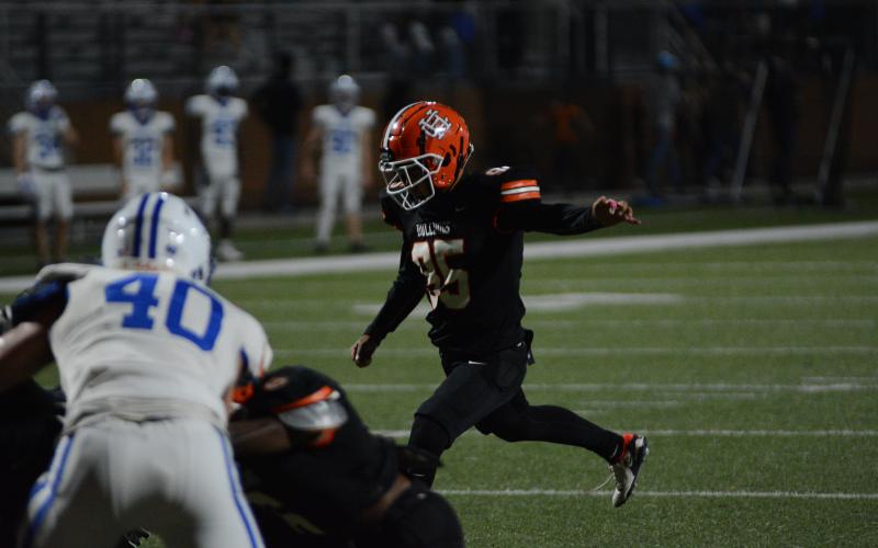 Pictured is senior kicker Axsel Fajardo as he made two field goals