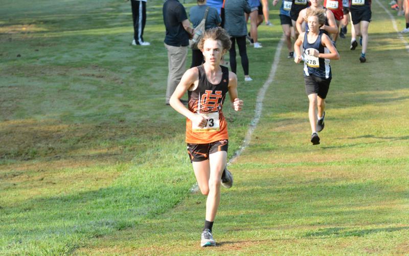 Senior Damian Childress places in the Top 100, placing 70th in the 2023 Mountain Invitational in Helen Sept. 28.
