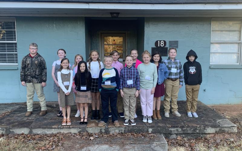 North Hart students from left to right: front row: Ivy Tatum, Whitley Bridges, Jackson Green, Harrison Carter, Tessa Lorentson;  back row: Haygan Royston, Rhiley Atkinson, Gabby Brown, Sadie Martin, Corben Weir, Anna Maxwell, Madeline Busbee, Josiah Andrew, and Jackson Little