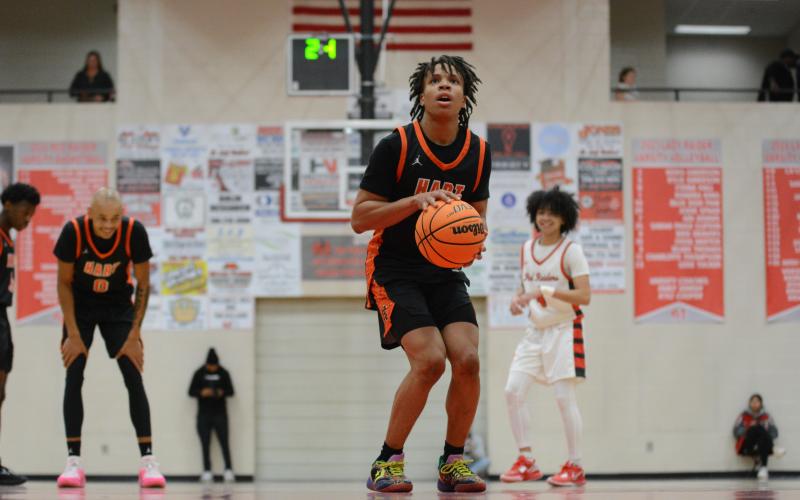 Junior guard O’Brian Evans and two others led the team in scoring with 10 points each against the Red Raiders of Madison County in the 86-56 loss on Nov. 28.