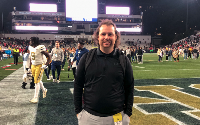 Benjamin London down on the sidelines of Bobby Dodd Stadium after the 31-23 loss to Georgia on Nov. 25.