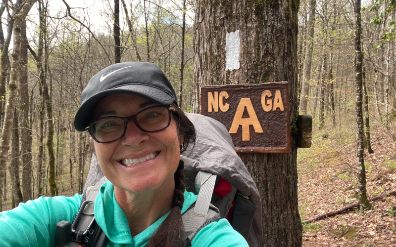 Pictured is Hartwell native Julie George during her 2022 110 mile hike on the Appalachian Trail as she now prepares for her 2,198.4 mile hike on the same trail in March of 2024.