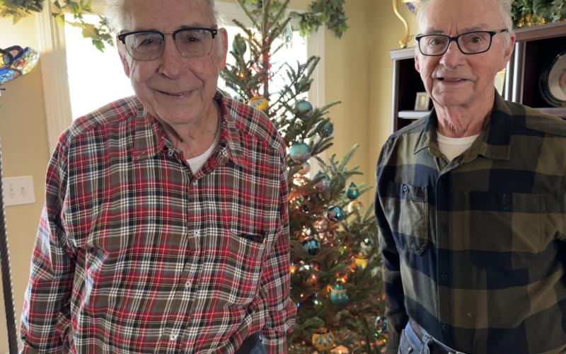 Dean Teasley (left) and his brother Alan (right), who worked as surveyors on the Hartwell Dam project