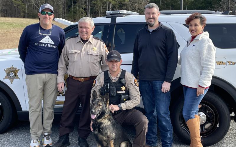 Pictured in the middle is the Hart County Sheriff's Office's new K9 Jax.