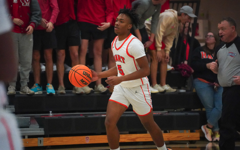 Senior guard Jashon Gaines led the Dogs in scoring against Oglethorpe as he tallied 16 points in the home win versus the Patriots of Oglethorpe County on Dec. 9, 52-49.