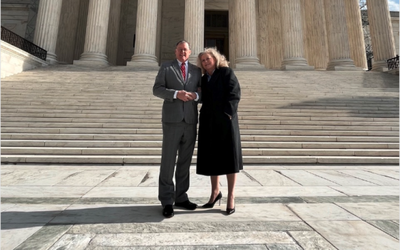 Richard Campbell (left) and wife Amy Campbell at the U.S. Supreme Court