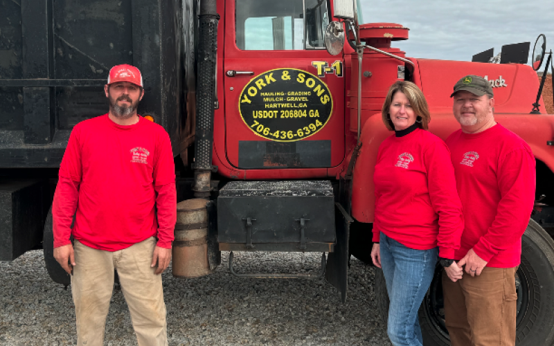 Pictured left to right: Dustin Mincey, Pam and Grant York of York &amp; Sons.