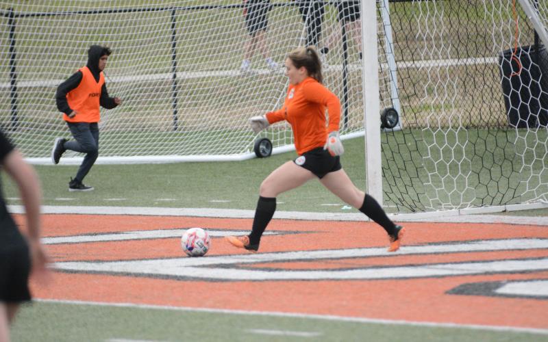 Pictured is senior goalie Caitlynn Clark as she had a clean sheet on Feb. 20.