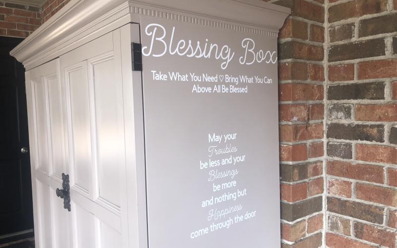 The blessing box located outside Hartwell Family Practice.