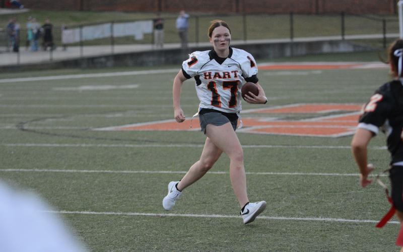 Pictured is Skylar Dutton as she had the game ending interception.