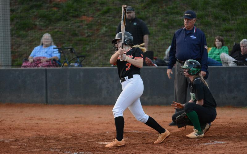Junior outfielder Skylar Dutton went 7-10 at the plate and tallied five runs and six runs batted in while her sister freshman second baseman Carly Dutton (pictured) went 4-8 with six runs, six runs batted in, and three walks in the four games they played at Sectionals in Dublin on April 10.