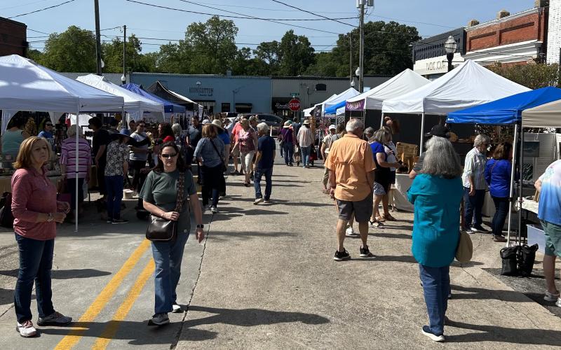 The view down Carolina St. towards Depot St. at the 2023 Maker’s Festival.