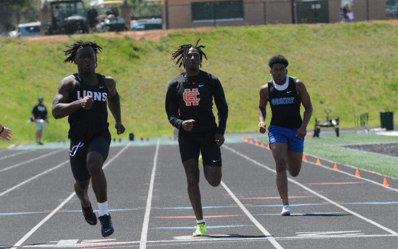 Junior Chaston Lewis placed second in the 200-meter dash.