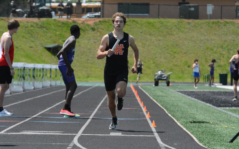 Sophomore Luke Samples placed second in the pole vault and in the 400-meter dash.