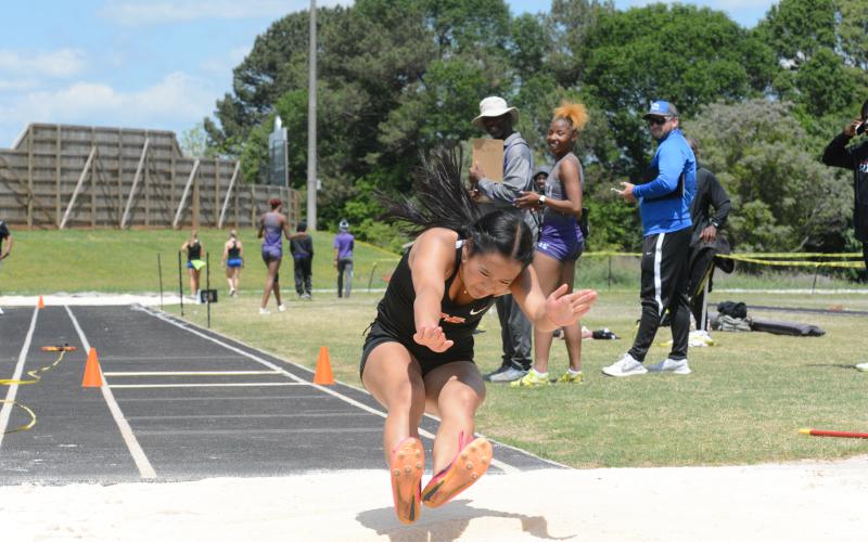 Freshman Mia Nguyen placed second in the triple jump and third in the 300-meter hurdles.