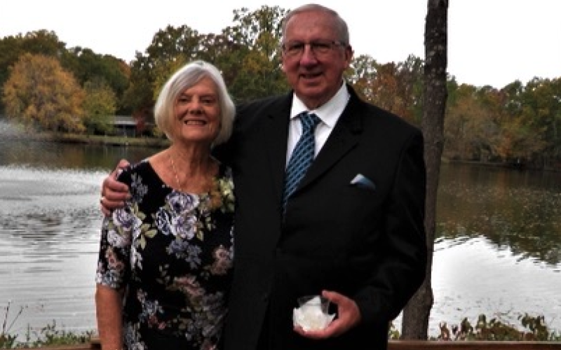Sandy and Howard Holt at their granddaughter’s wedding last year.