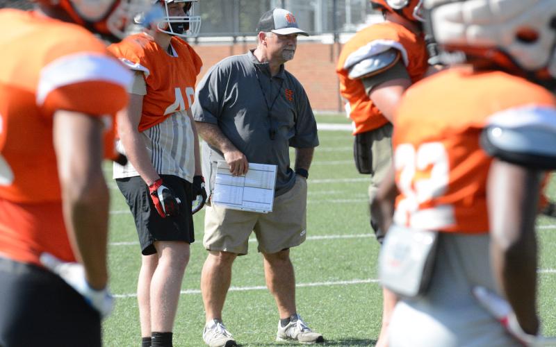 The two familiar faces to join the Hart County High School football staff are former Hart County Middle School head football coach Ben Osborne (pictured) as he returns to coach the offensive line and former wide receiver for the Bulldogs, Preston Mewborn, returns to his alma mater to coach wide receivers for the Bulldogs this fall.