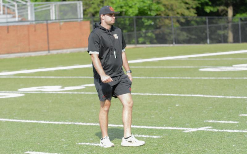 The two familiar faces to join the Hart County High School football staff are former Hart County Middle School head football coach Ben Osborne as he returns to coach the offensive line and former wide receiver for the Bulldogs, Preston Mewborn (pictured), returns to his alma mater to coach wide receivers for the Bulldogs this fall.
