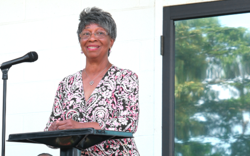 Loretta King who presided at the Memorial Service for David &amp; Harriet Benson Hodges at Cedar Springs Baptist Church.