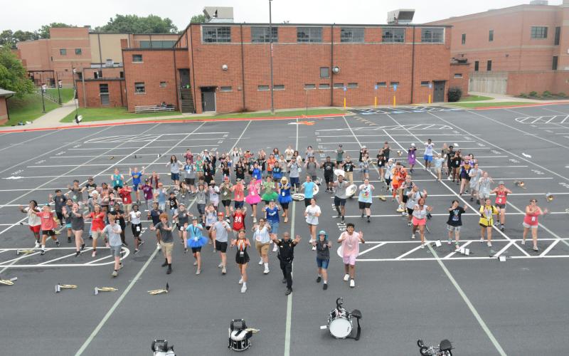 Lieutenant Darin T. Rucker of Hartwell’s Uniform Patrol Division partnered with the Hart County High School Marching Bulldogs to emphasize school safety in the local community.