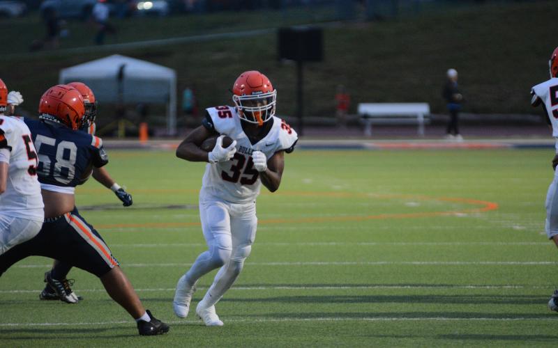 Pictured is sophomore Faustino Rangel as him and senior Timothy Newton will be the one-two-punch at running back for the Dogs offense this fall.