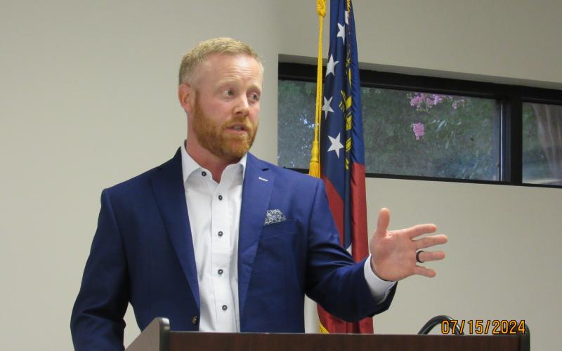 District four county commissioner Jeff Brown was the featured speaker at the Hart County Property Owners Association meeting July 15.
