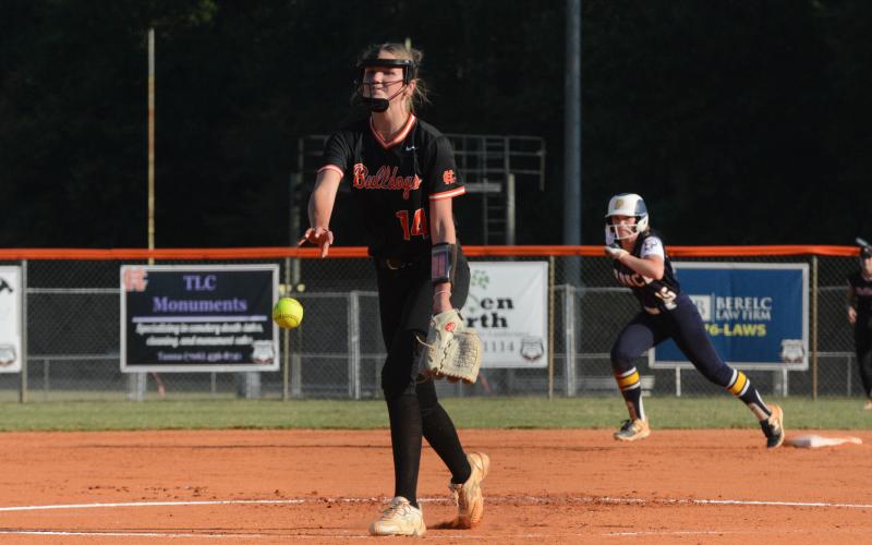 Junior pitcher Emma Mitchell pitched three innings in relief in the 10-0 loss on Aug. 27.