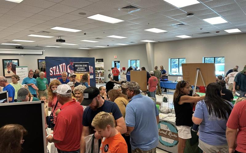 A crowd of attendees visit various exhibits at the Northeast Georgia Ag Expo on Saturday, August 17.