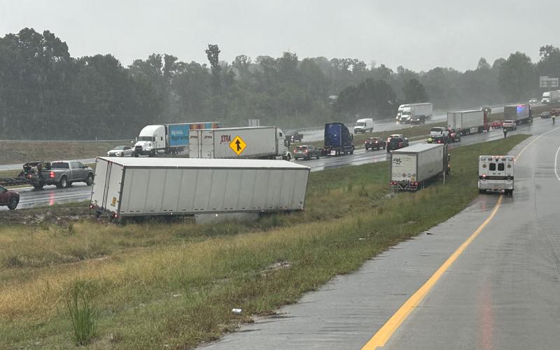 Traffic was backed up for miles on I-85 in Hart County Sept. 26 following two separate wrecks minutes apart that involved two semi trucks.