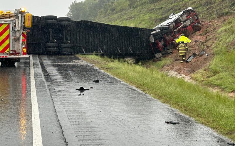 Traffic was backed up for miles on I-85 in Hart County Sept. 26 following two separate wrecks minutes apart that involved two semi trucks.