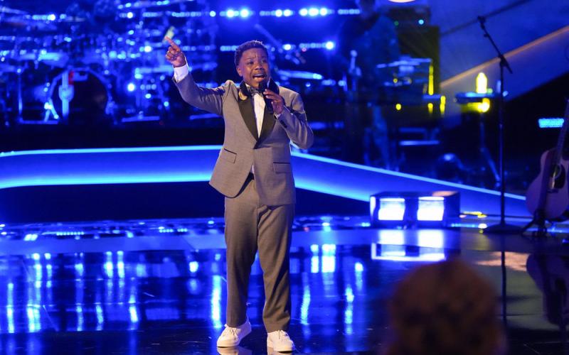 Elberton’s Jukeeem Fortson will continue to the next round of NBC’s The Voice. Photo by Tyler Golden/NBC