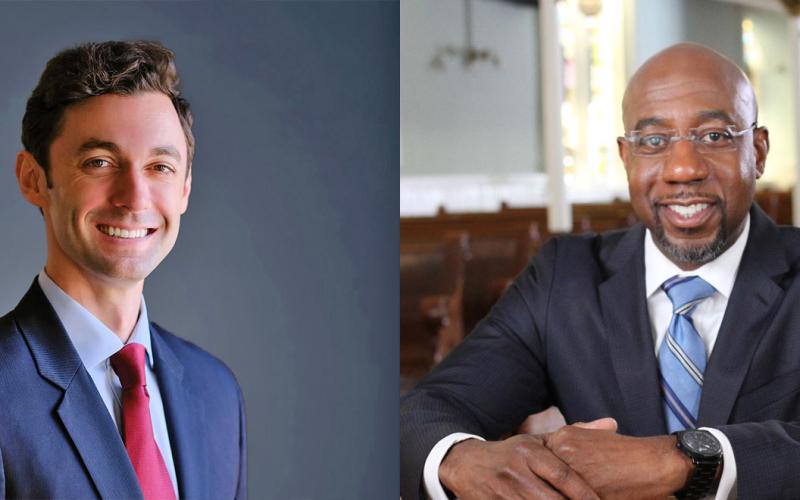 Georgia’s U.S. Senators Jon Ossoff (left) and Reverend Raphael Warnock secured over $60 million for railroad safety.