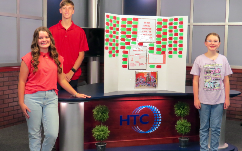 Pictured above (from left to right): The youth leaders for the angel tree including Claire Hoy, Tyler Bowers, and Nakalegh Cromer.